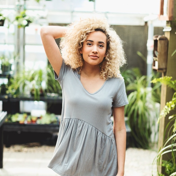 Peplum Top in Grey - Picture 2 of 2